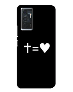 Чехол для Vivo V23e с картинкой «Крест и Сердце»