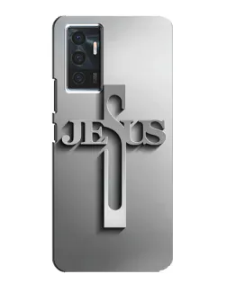 Чохол для Vivo V23e з картинкою «Металевий хрест Jesus»