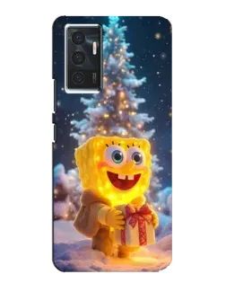 Чехол для Vivo V23e с картинкой «Рождественский Спанч Боб»