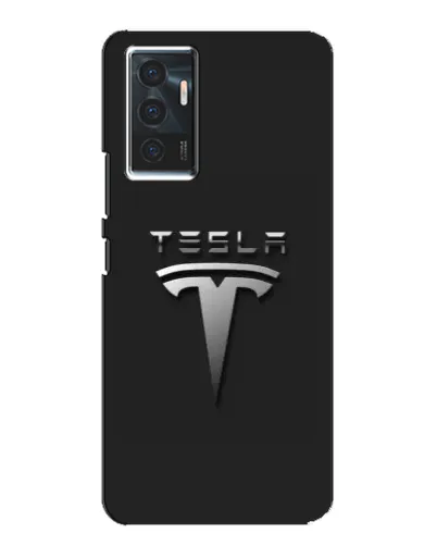 Чехол для Vivo V23e с картинкой «Стальной логотип Tesla»