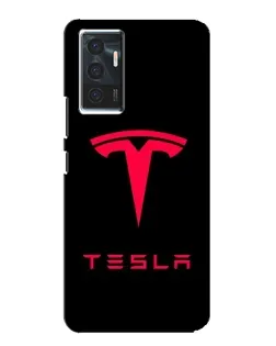 Чехол для Vivo V23e с картинкой «Tesla Red Logo»