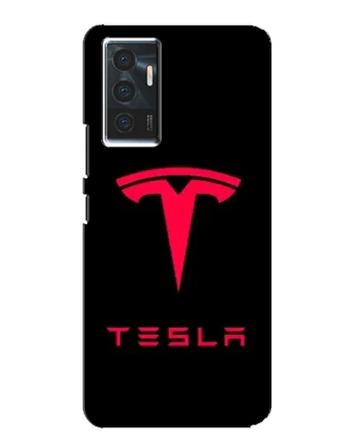 Чехол для Vivo V23e с картинкой «Tesla Red Logo»