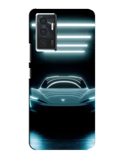Чехол для Vivo V23e с картинкой «Tesla в неоне»