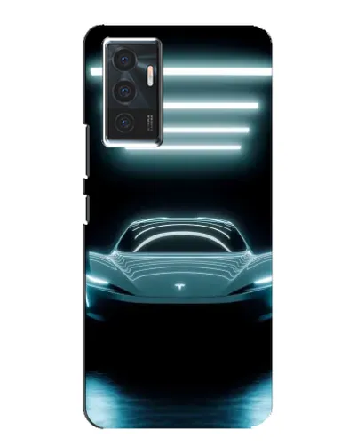 Чехол для Vivo V23e с картинкой «Tesla в неоне»