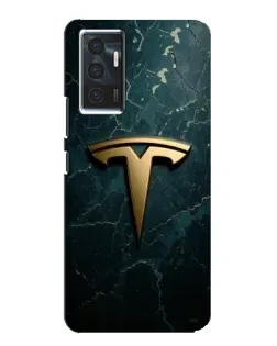 Чехол для Vivo V23e с картинкой «Мраморная Tesla Gold»