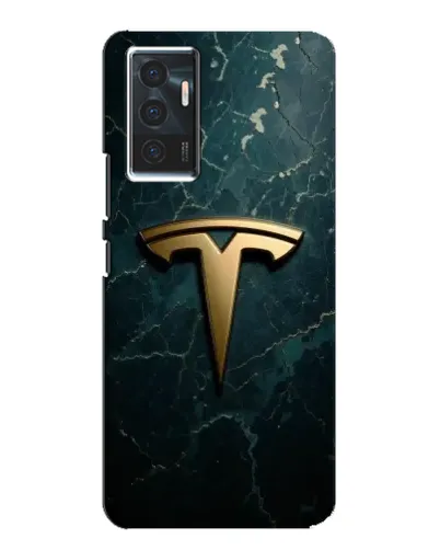 Чехол для Vivo V23e с картинкой «Мраморная Tesla Gold»