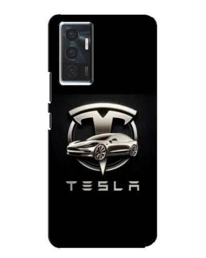 Чехол для Vivo V23e с картинкой «Tesla — серебристое авто»