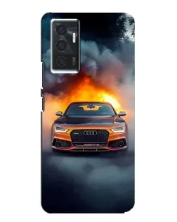 Чехол для Vivo V23e с картинкой «Audi в огненном дыму»