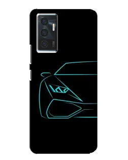 Чехол для Vivo V23e с картинкой «Голубой силуэт Lamborghini»