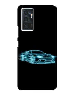 Чехол для Vivo V23e с картинкой «Неоновый контур Lamborghini»