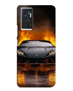 Чехол для Vivo V23e с картинкой «Lamborghini в огне»