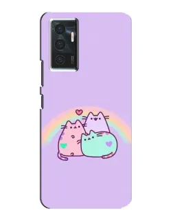 Чехол для Vivo V23e с картинкой «Радужные Пушины»