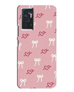 Чехол для Vivo V23e с картинкой «Сердца и банты»