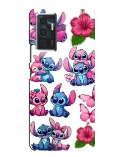 Чехол для Vivo V23e с картинкой «Стикеры Stitch и Angel»
