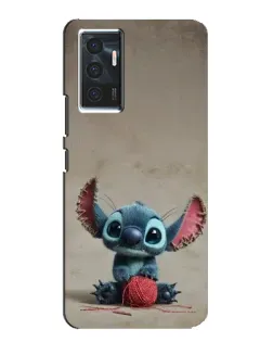 Чехол для Vivo V23e с картинкой «Стич на коричневом фоне»
