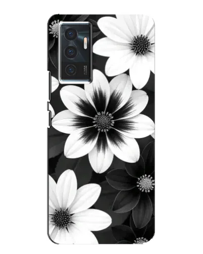 Чехол для Vivo V23e с картинкой «Монохромные астры»