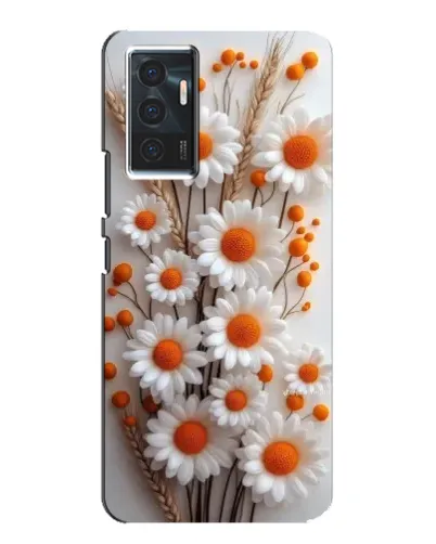 Чехол для Vivo V23e с картинкой «Белые сухоцветы»