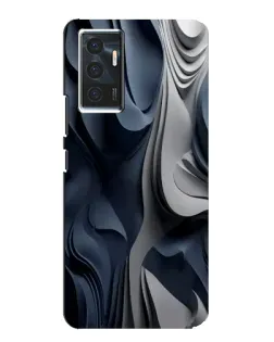 Чехол для Vivo V23e с картинкой «Объемные синие складки»