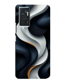 Чехол для Vivo V23e с картинкой «Объемные черно-белые ленты»