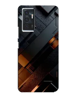 Чехол для Vivo V23e с картинкой «Черные геометрические блоки»