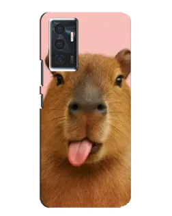 Чехол для Vivo V23e с картинкой «Капибара с языком»