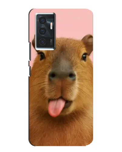 Чехол для Vivo V23e с картинкой «Капибара с языком»