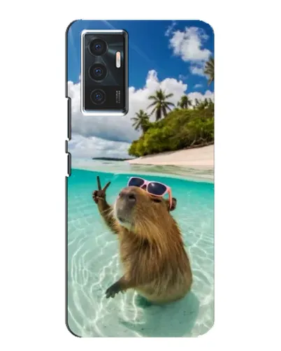 Чехол для Vivo V23e с картинкой «Капибара на море»