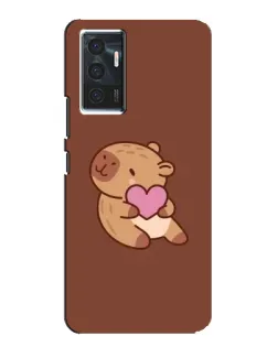 Чехол для Vivo V23e с картинкой «Капибара с сердцем»