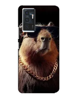 Чехол для Vivo V23e с картинкой «Капибара золотая цепь»