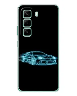 Чехол для Vivo Y400 с картинкой «Неоновый контур Lamborghini»