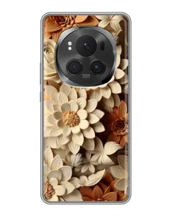 Чехол для Vivo X200 PRO с картинкой «Бежевый флористический декор»