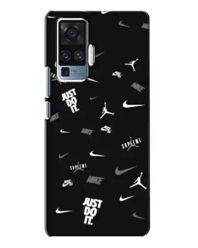 Чехол для Vivo X50 Pro с картинкой «Nike Black Pattern»