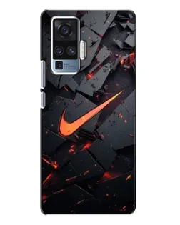 Чехол для Vivo X50 Pro с картинкой «Nike — эффект разломов»