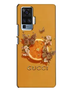 Чехол для Vivo X50 Pro с картинкой «Gucci — золотые бабочки»