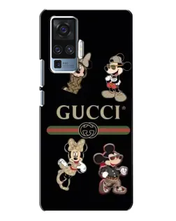 Чехол для Vivo X50 Pro с картинкой «Gucci — герои Disney и монограмма»