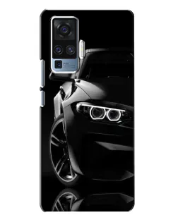 Чехол для Vivo X50 Pro с картинкой «Черная BMW — профиль»