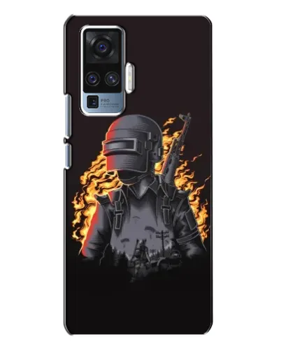 Чехол для Vivo X50 Pro с картинкой «PUBG — огненный силуэт»
