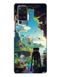 Чехол для Vivo X50 Pro с картинкой «Эндермен в лесу»