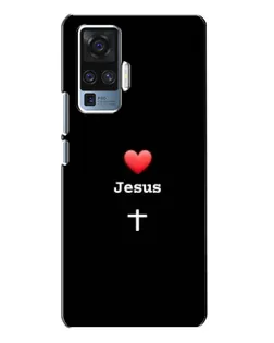 Чехол для Vivo X50 Pro с картинкой «Сердце - Jesus» Чехол для Vivo X50 Pro с картинкой «Сердце - Jesus»