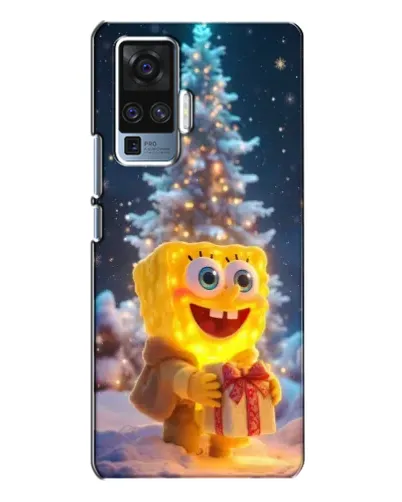 Чехол для Vivo X50 Pro с картинкой «Рождественский Спанч Боб»