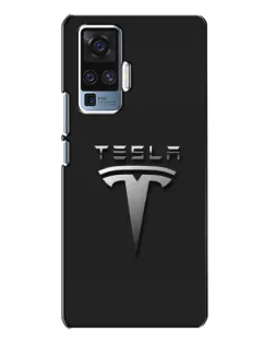 Чехол для Vivo X50 Pro с картинкой «Стальной логотип Tesla»