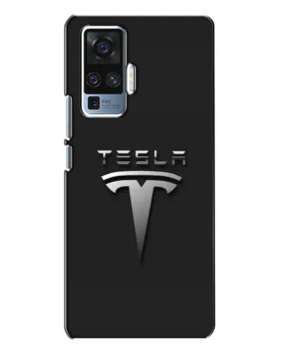 Чехол для Vivo X50 Pro с картинкой «Стальной логотип Tesla»