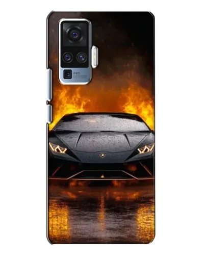 Чехол для Vivo X50 Pro с картинкой «Lamborghini в огне»