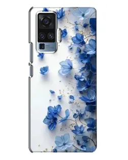 Чехол для Vivo X50 Pro с картинкой «Голубой цветочный каскад»