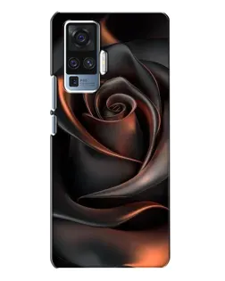 Чехол для Vivo X50 Pro с картинкой «Шелковая черная роза»