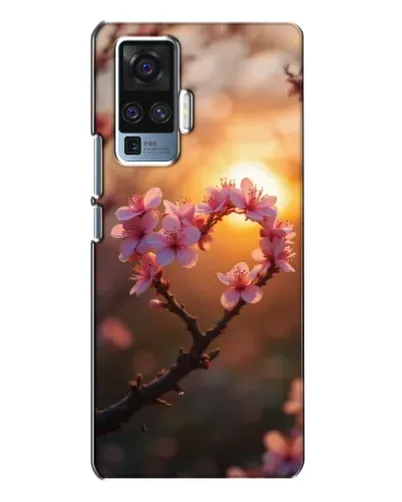 Чехол для Vivo X50 Pro с картинкой «Розовый цвет сердце на фоне заката» Чехол для Vivo X50 Pro с картинкой «Розовый цвет сердце на фоне заката»