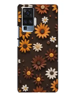 Чехол для Vivo X50 Pro с картинкой «Узор из маленьких подсолнухов»