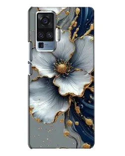 Чехол для Vivo X50 Pro с картинкой «Белый цветок и золотой флюид»