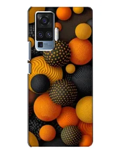 Чехол для Vivo X50 Pro с картинкой «Объемные оранжевые сферы»