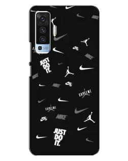 Чехол для Vivo X50 с картинкой «Nike Black Pattern»